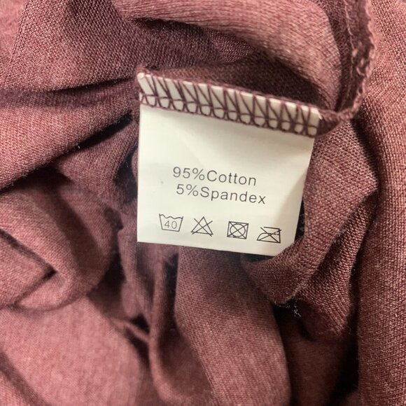 Large T Shirt Dress V Neck Short Sleeved Heathered Purple Pockets - Picture 4 of 5